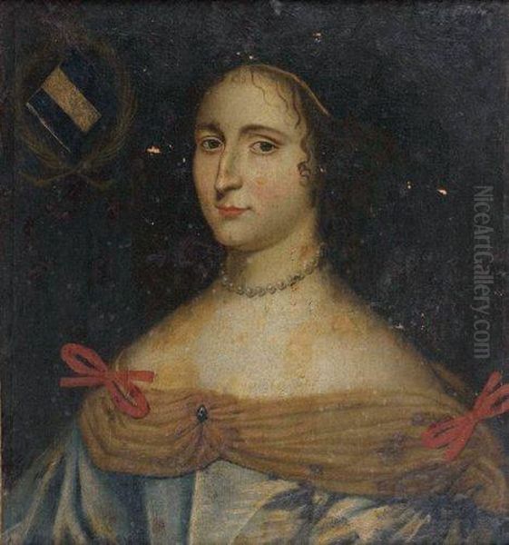 Portrait De Juliette De Solle Oil Painting by Charles Beaubrun