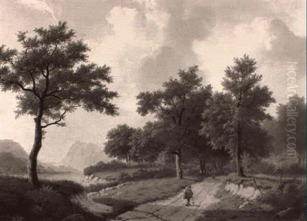 Extensive Landscape With Figures by Marinus Adrianus Koekkoek