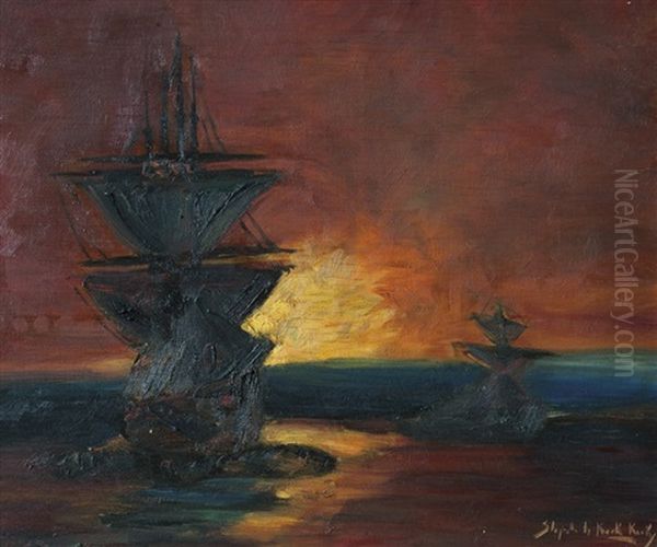 Marina Al Atardecer Oil Painting by Stephen Robert Koekkoek