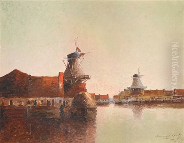 Puerto De Holanda Oil Painting by Stephen Robert Koekkoek