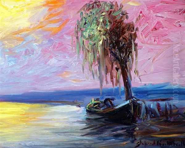 Atardecer En El Lago Oil Painting by Stephen Robert Koekkoek