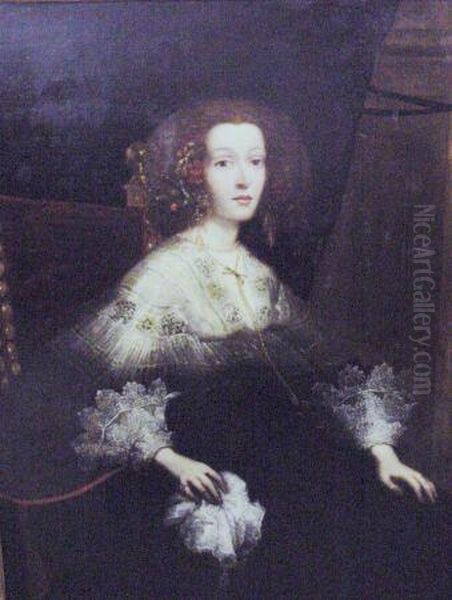 Portrait Of A Noblewoman Oil Painting by Henri Beaubrun