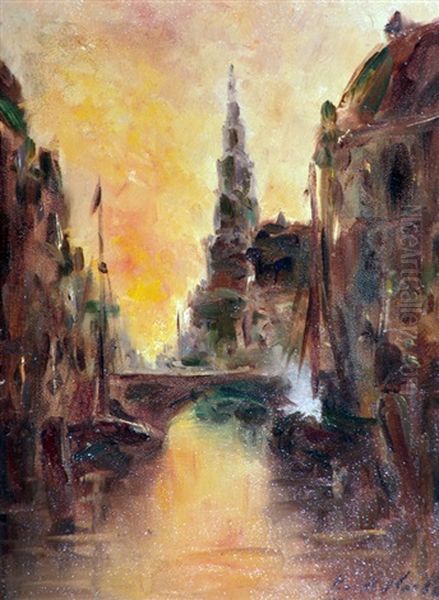 Brujas Oil Painting by Stephen Robert Koekkoek