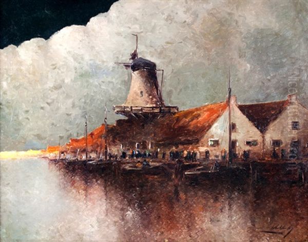 Costa Holandesa (dordrecht) Oil Painting by Stephen Robert Koekkoek