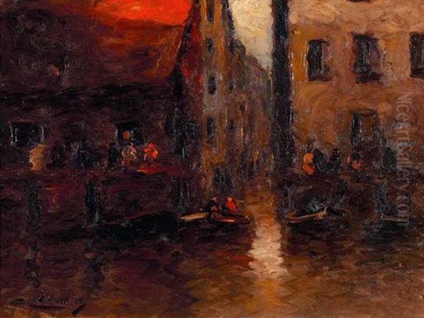 Canal Holandes Oil Painting by Stephen Robert Koekkoek