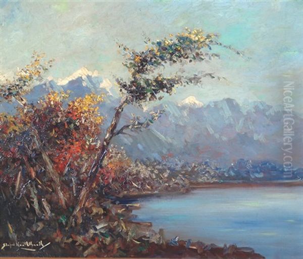 Paisaje Con Montanas Y Lago Oil Painting by Stephen Robert Koekkoek