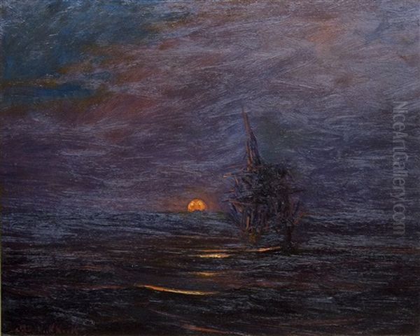 Fragata En El Crepusculo Oil Painting by Stephen Robert Koekkoek