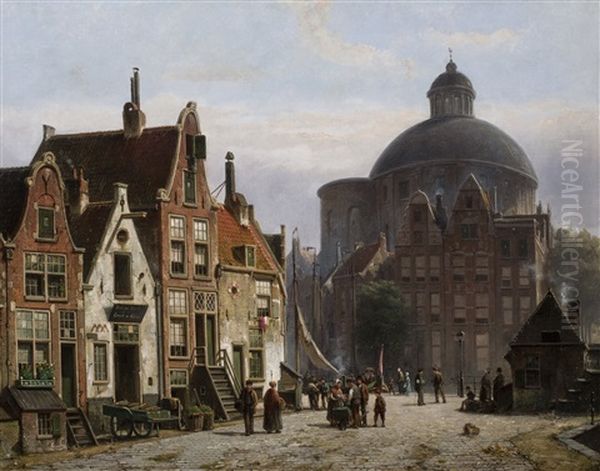 A View Of The Koepelkerk In Amsterdam Oil Painting by Willem Koekkoek