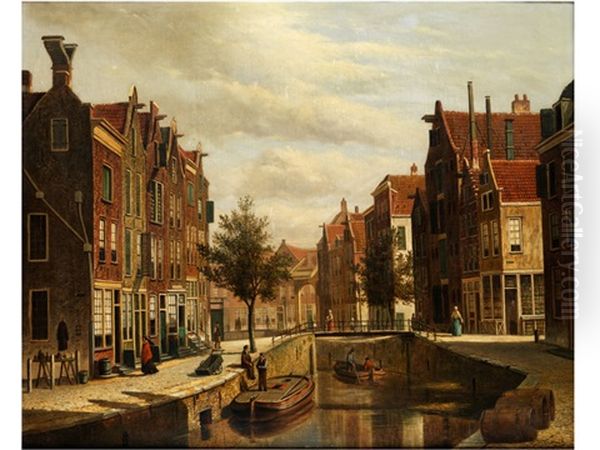 Stadtansicht Mit Staffagefiguren Oil Painting by Willem Koekkoek