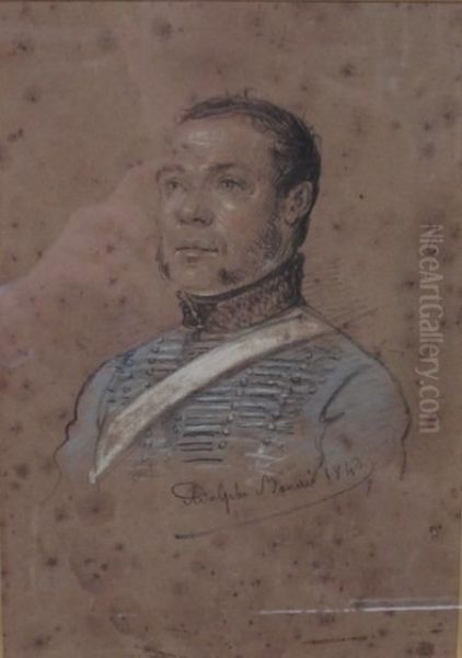 Portrait D'un Militaire Oil Painting by Jean-Adolphe Beauce