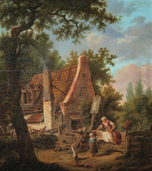 Bei Der Waschebleiche Oil Painting by Willem Koekkoek