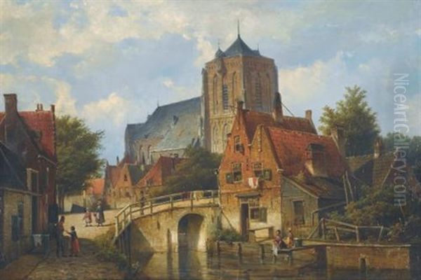 By The Canal Oil Painting by Willem Koekkoek