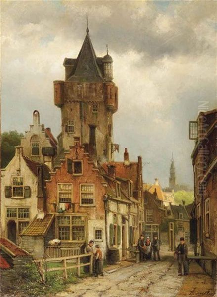 A Capriccio Town View by Willem Koekkoek