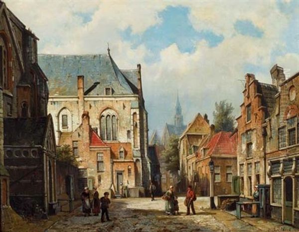 Ansicht Einer Stadt Oil Painting by Willem Koekkoek