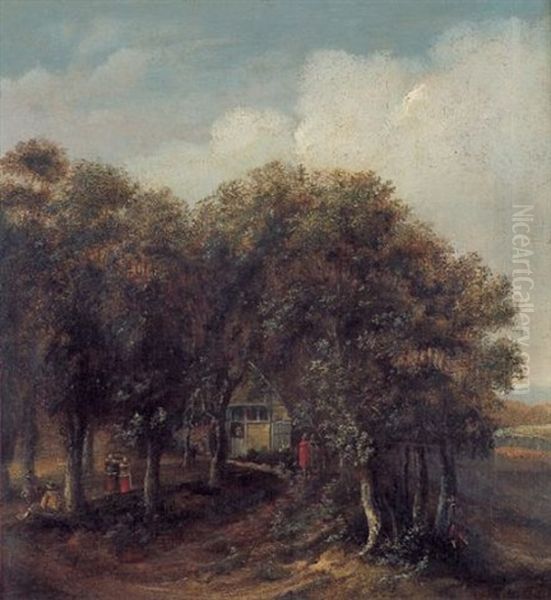 Waldlandschaft Mit Einem Bauernhaus Oil Painting by Isaac Koene