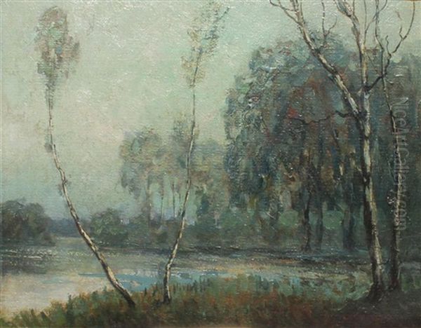 Bayou Landscape Oil Painting by Walter Koeniger