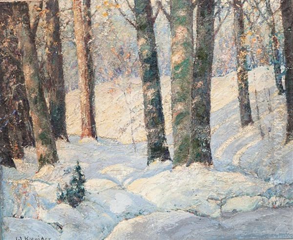 Snowbanks Oil Painting by Walter Koeniger