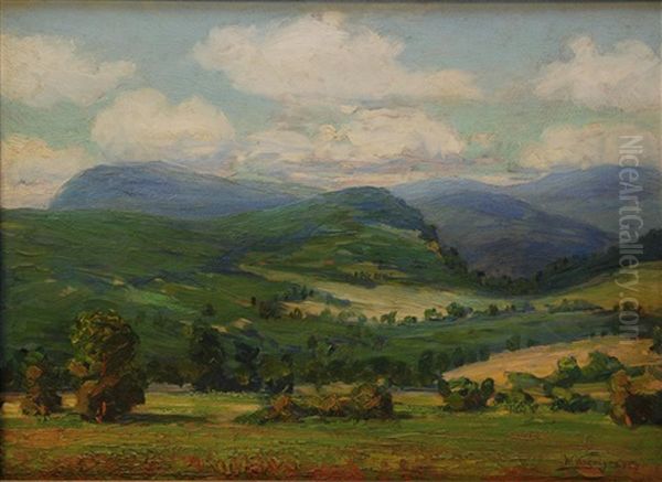 Landscape Scene With Rolling Hills Oil Painting by Walter Koeniger