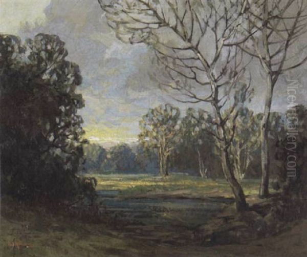 A Landscape At Dawn Oil Painting by Walter Koeniger