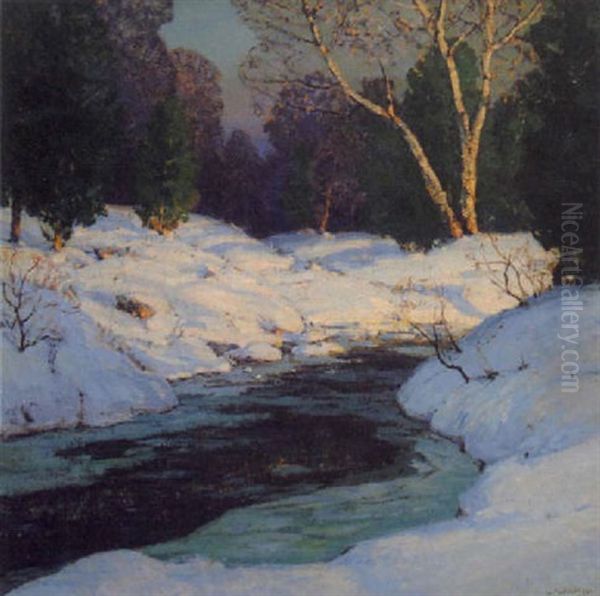 Bend In The Brook Oil Painting by Walter Koeniger