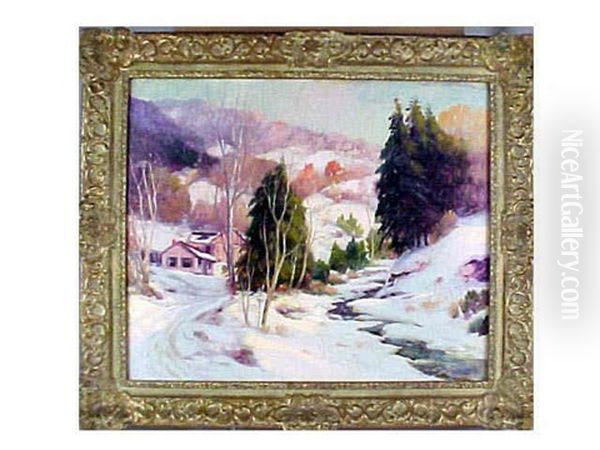 Winter In Vermont Oil Painting by Walter Koeniger