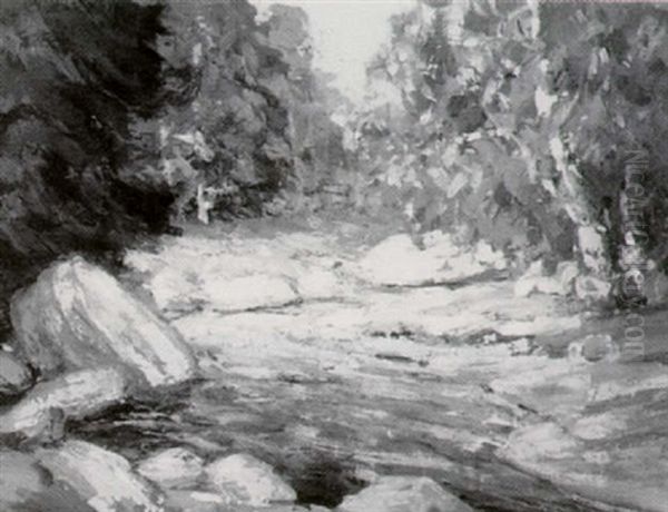 Woodland Stream Oil Painting by Walter Koeniger