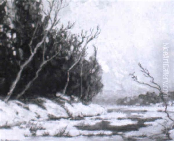 Snow Bank Oil Painting by Walter Koeniger