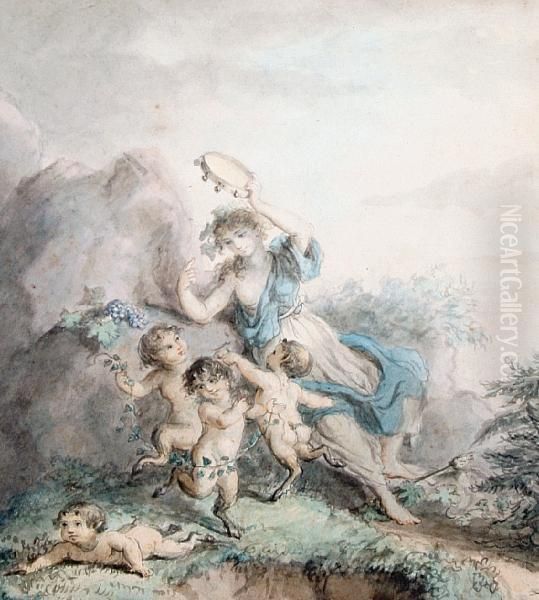 Arcadian Revels Oil Painting by Lady Diana Beauclerk