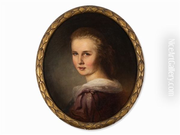 Portrait Of A Young Woman Oil Painting by Pancraz Koerle