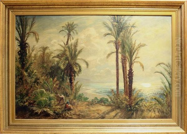 Palmenhain Bordighera Oil Painting by Ernest Karl Eugen Koerner