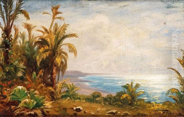 Bordighera Oil Painting by Ernest Karl Eugen Koerner