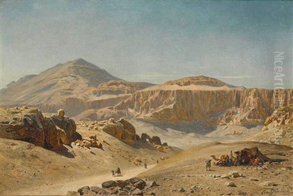 Das Assassifthal Zu Theben Oil Painting by Ernest Karl Eugen Koerner