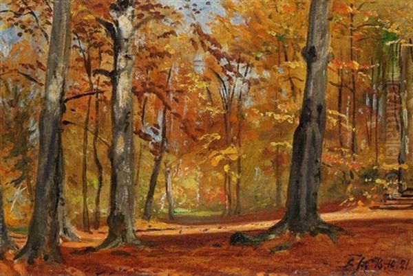 Waldlichtung Oil Painting by Ernest Karl Eugen Koerner