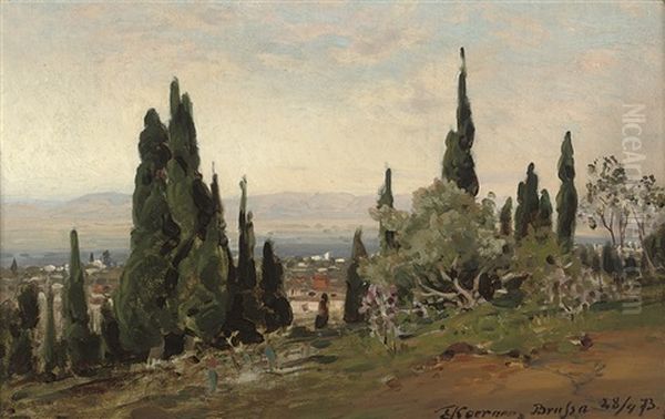 Brussa, Turkey Oil Painting by Ernest Karl Eugen Koerner