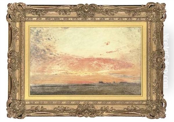 Sunset Oil Painting by Ernest Karl Eugen Koerner