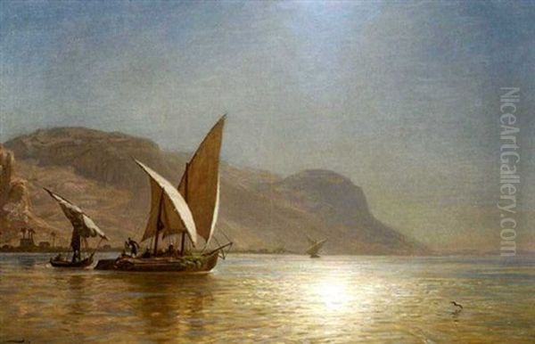 Fischerboote Auf Dem Nil Oil Painting by Ernest Karl Eugen Koerner