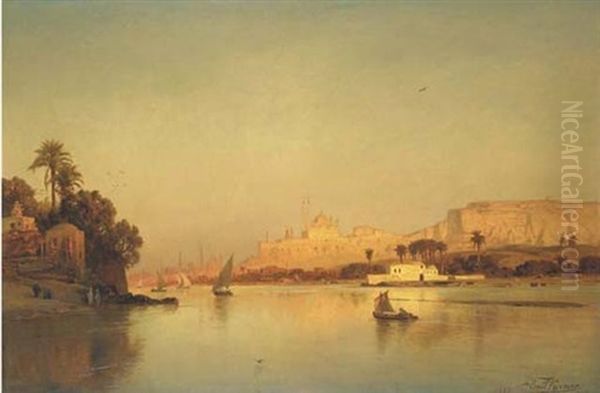 The Alabaster Mosque, Cairo Oil Painting by Ernest Karl Eugen Koerner