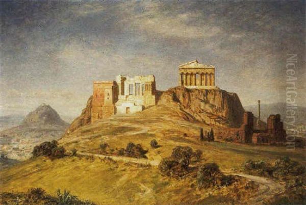 L'acropole Oil Painting by Ernest Karl Eugen Koerner