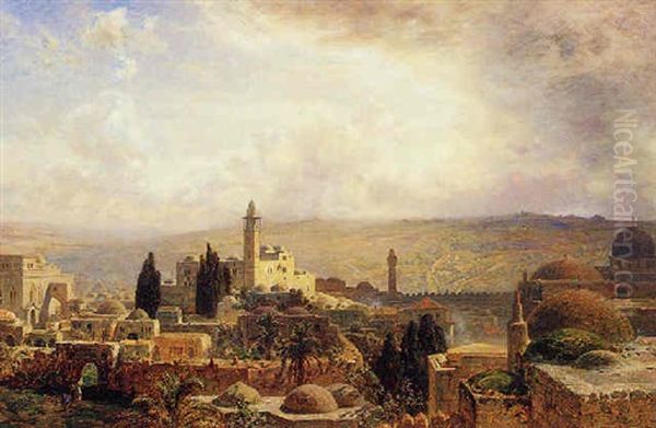 Jerusalem Oil Painting by Ernest Karl Eugen Koerner