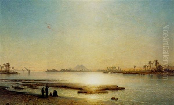 View Of The Nile Oil Painting by Ernest Karl Eugen Koerner