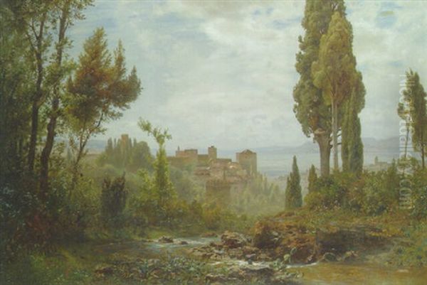 The Alhambra Oil Painting by Ernest Karl Eugen Koerner