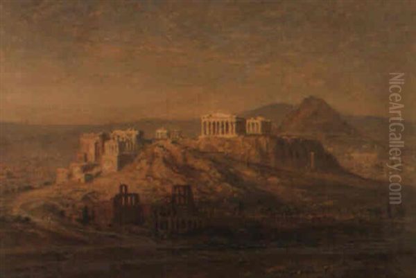 Blick Auf Die Akropolis, Athen Oil Painting by Ernest Karl Eugen Koerner