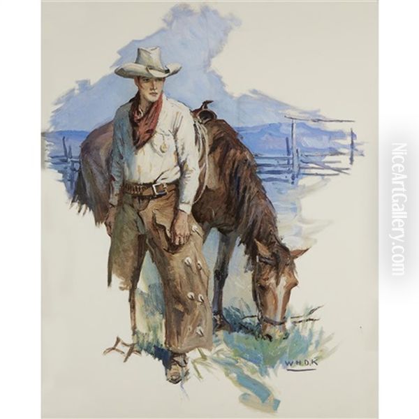 The Rider From Rimrock Ridge Oil Painting by William Henry Dethlef Koerner