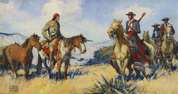 Buckskin And Foofaraw Oil Painting by William Henry Dethlef Koerner