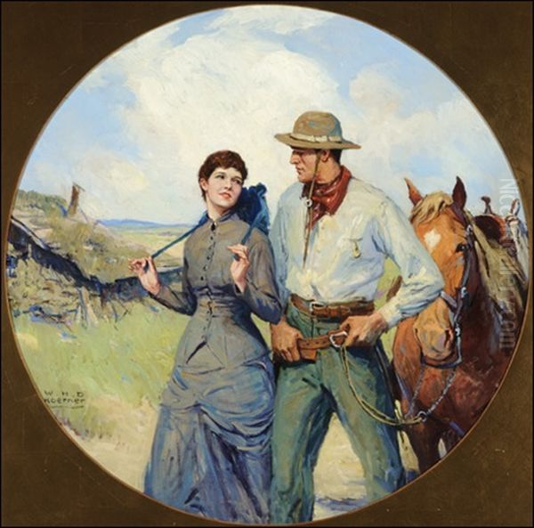 Sunday Courtin' Oil Painting by William Henry Dethlef Koerner