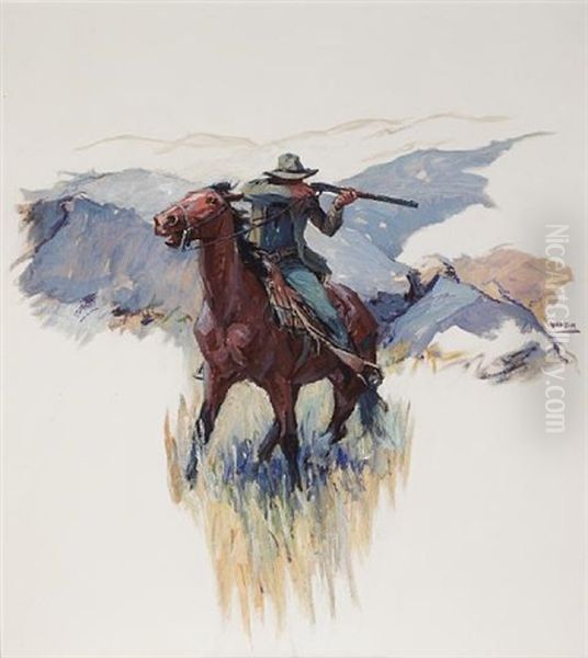 His Target: A Puff Of Smoke Oil Painting by William Henry Dethlef Koerner