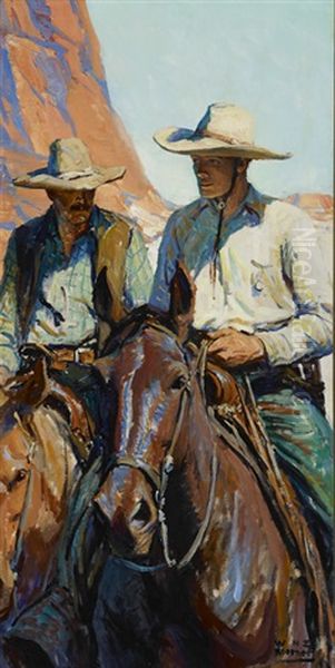 # 44 Two Tie-fast Men Oil Painting by William Henry Dethlef Koerner