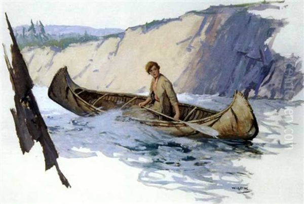 Woman In A Canoe by William Henry Dethlef Koerner