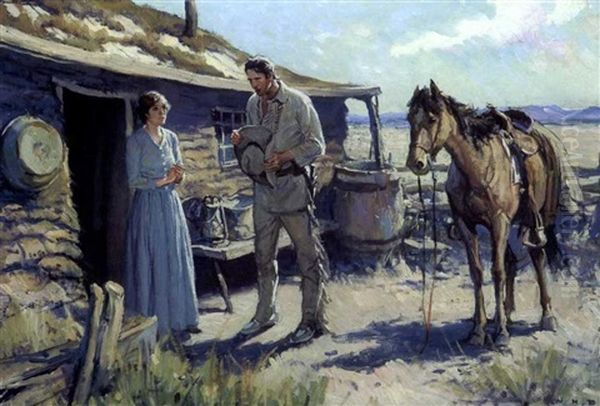 The Buffalo Hunter Comes Callin' Oil Painting by William Henry Dethlef Koerner