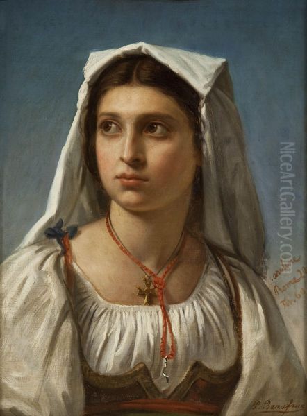 Ritratto Di Popolana Laziale Oil Painting by Polydore Beaufaux